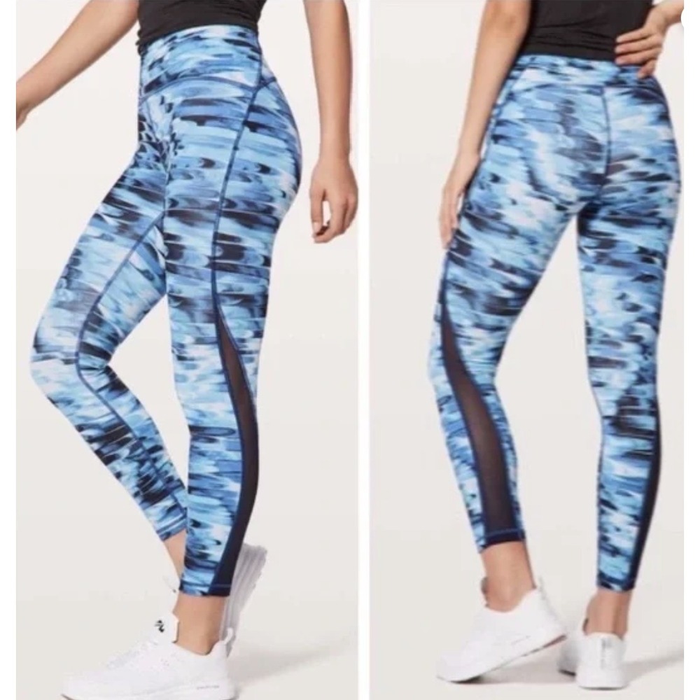 Lululemon Train Times 7/8 Pant 25" Tidal Multi / True Navy Size 6‎